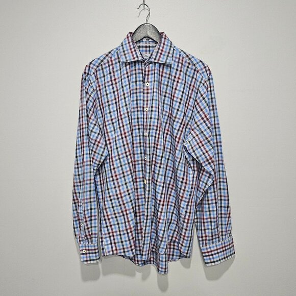 Peter Millar Men's Gingham Casual Button Down - Size (L) - Excellent Condition - Picture 1 of 7